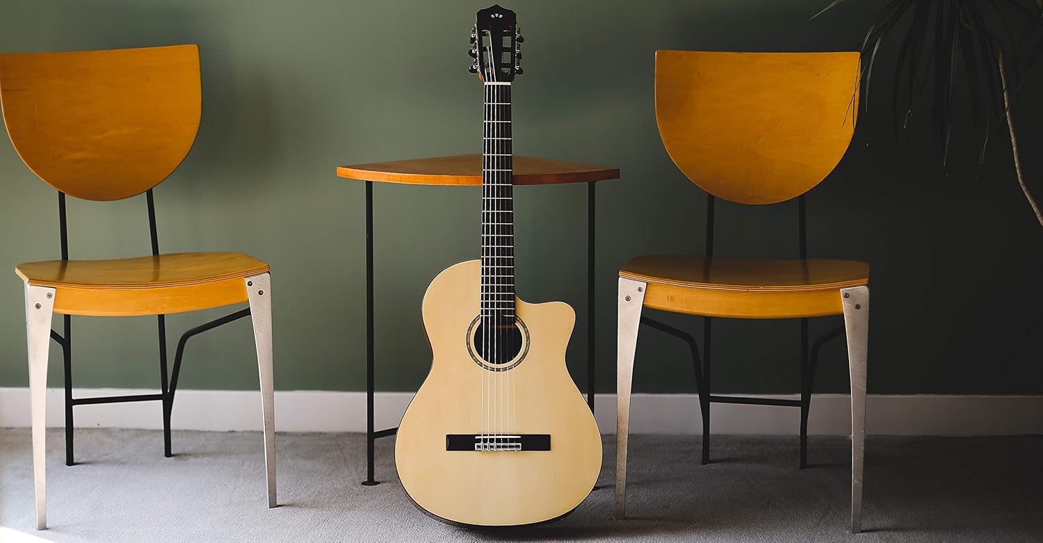 Cordoba Fusion 5 Acoustic-Electric Cutaway Nylon String Guitar, Natural, Fusion Series