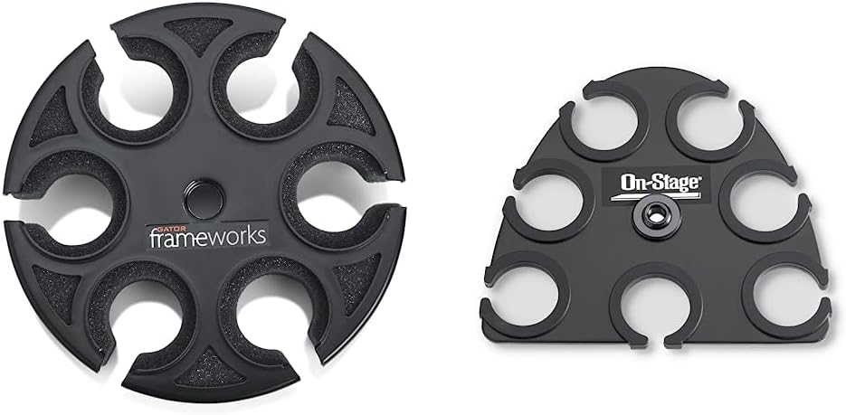 Gator Frameworks Microphone Stand Adapter Bundle for Wired and Wireless Mics (6-Tray + 7-Slot Holder)