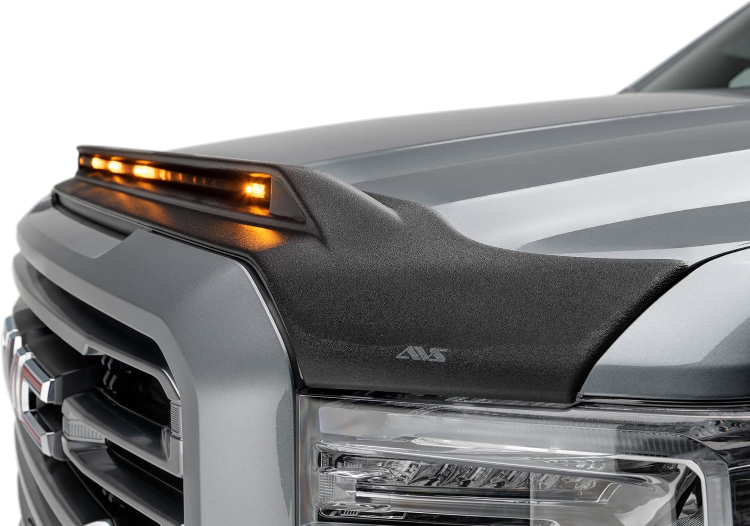 Auto Ventshade [AVS] Aeroskin Hood Lightshield / Protector | Fits 2019 - 2025 Chevrolet Silverado 1500, Old Body (see guide) | Low Profile Deflector / Bug Shield - 1 pc., Textured Black | 753189