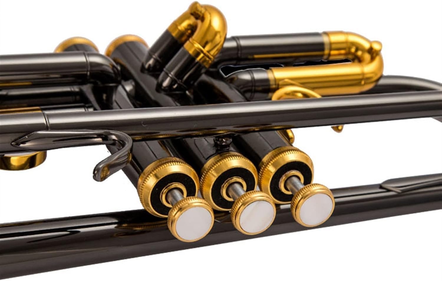 TSTS Brass Instrument Flat B-Key Black Nickel Gold Key Standard Trumpet Instrument Beginner Adult Student Wind Instrument Professional Trumpet