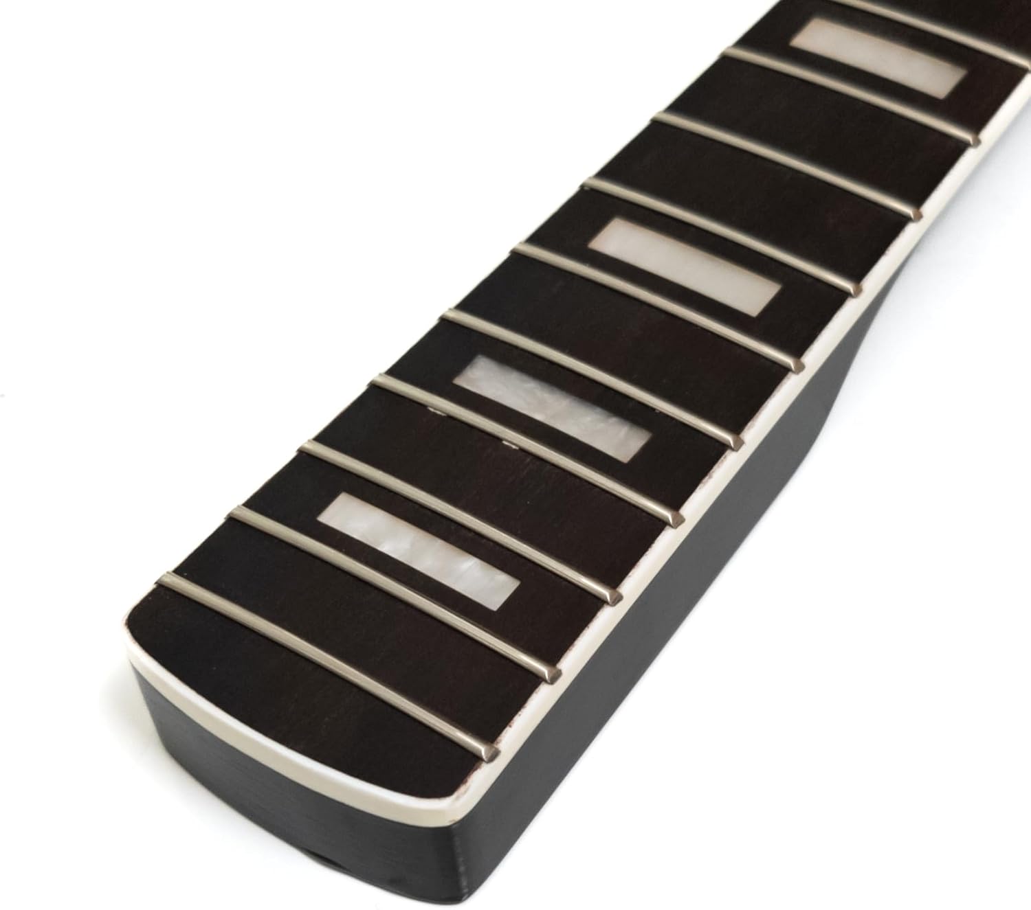 20 Frets 4-String Bass Maple Guitar Neck for Jazz Bass & Precision Bass, with Rosewood Fingerboard, Block Inlays, Black Gloss Finish, 38mm Nut