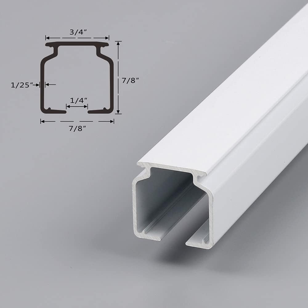 Aluminum alloy ceiling curtain tracks with hooks & corner connectors (Set of 2), heavy-duty room partition curtain rod tracks, suitable for living rooms, bedrooms, and bathroom(6-9 ft Track Set)White