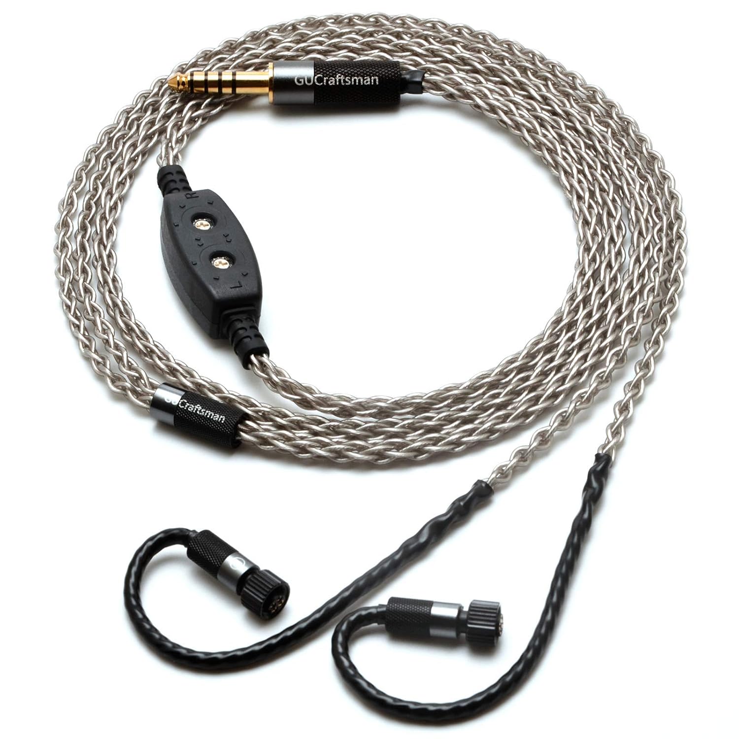 6N Single Crystal Silver Upgrade Earphone Cable 2.5mm/4.4mm Balance Earphone Upgrade Cable for JH Audio JH24 AKR03 AKR02 JH16 JH13 V3 Roxanne II Layla Roxanne (4.4mm Plug)