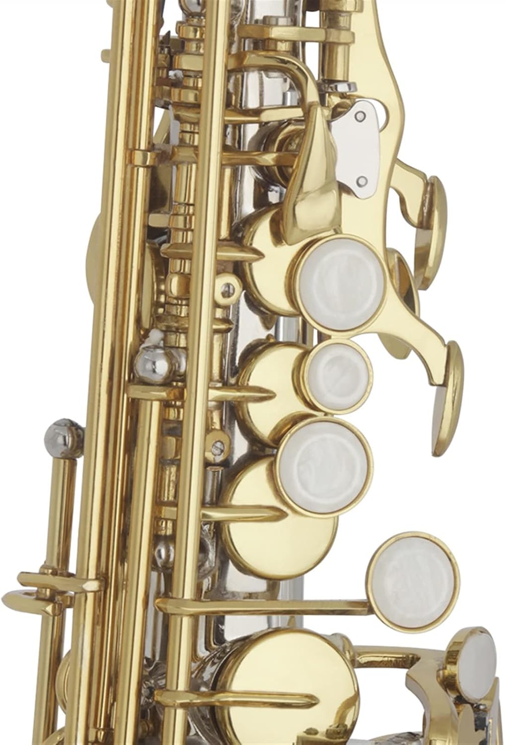 Straight Bb Saxophone Brass Silver Plated B Flat Sax Woodwind Instrument with Case Reeds Gloves (Color : 1)