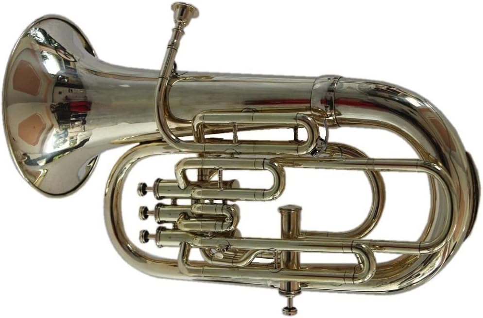 Brass Euphonium Bb/F 4 Valve Chrome Wow W Case Mp Silver