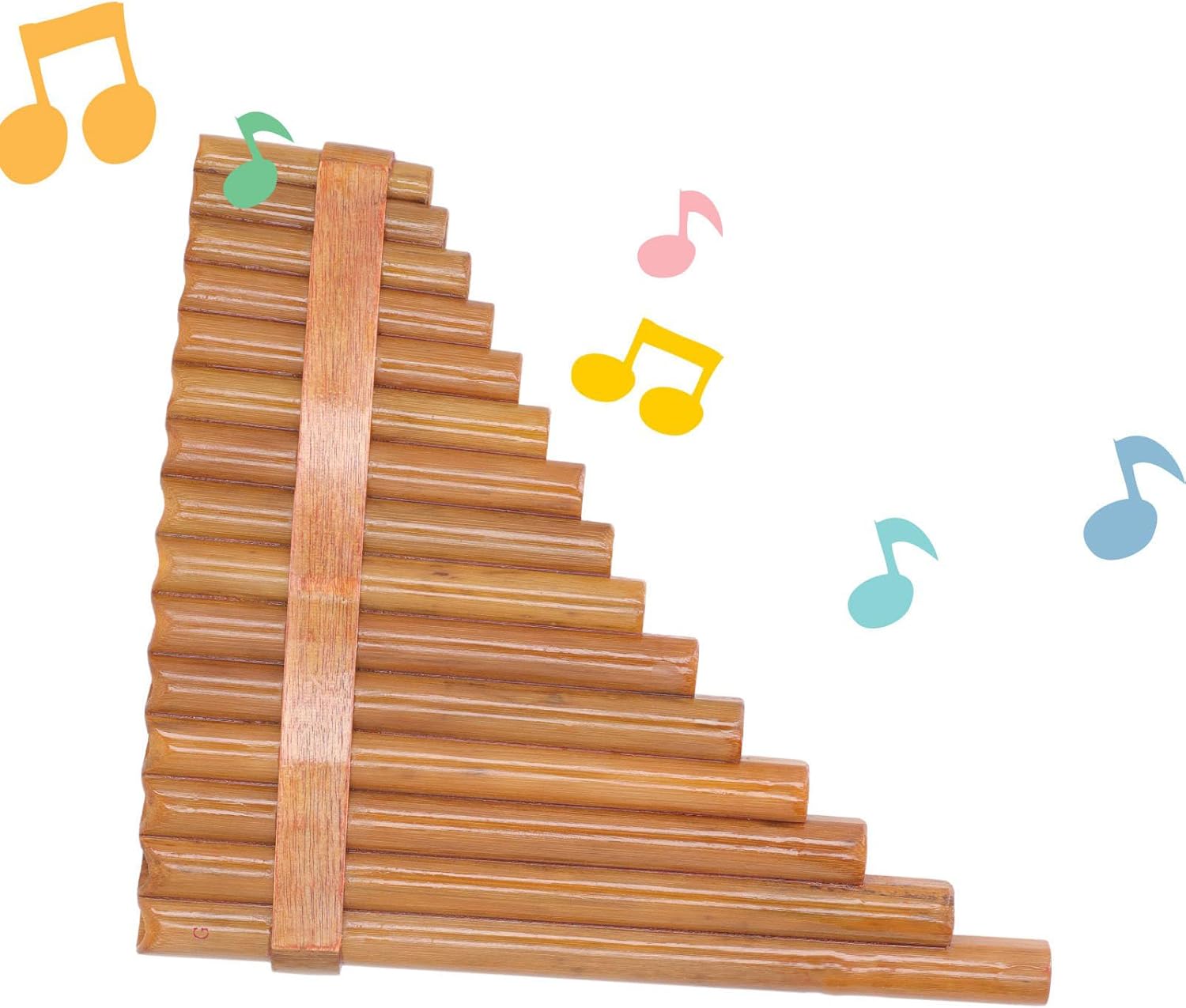 Alomejor Pan Flute, 15 Bamboo Pipes for Rich Sound, Bamboo Musical Instrument, Right-Hand Design with Accessories, for performers, beginners, stage pe