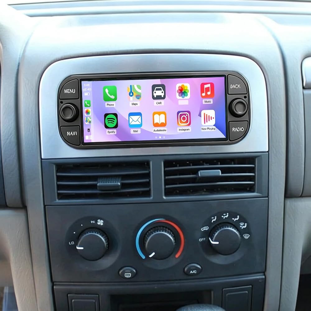 2+64G Android 14 Car Stereo for Cherokee 2001 2002 2003 2004 2005 2006 2007 Radio Wireless Carplay Android Auto, 6.86IN IPS Touch Screen 5G WiFi/GPS Navi/FM RDS/EQ/Audio/Camera/MIC