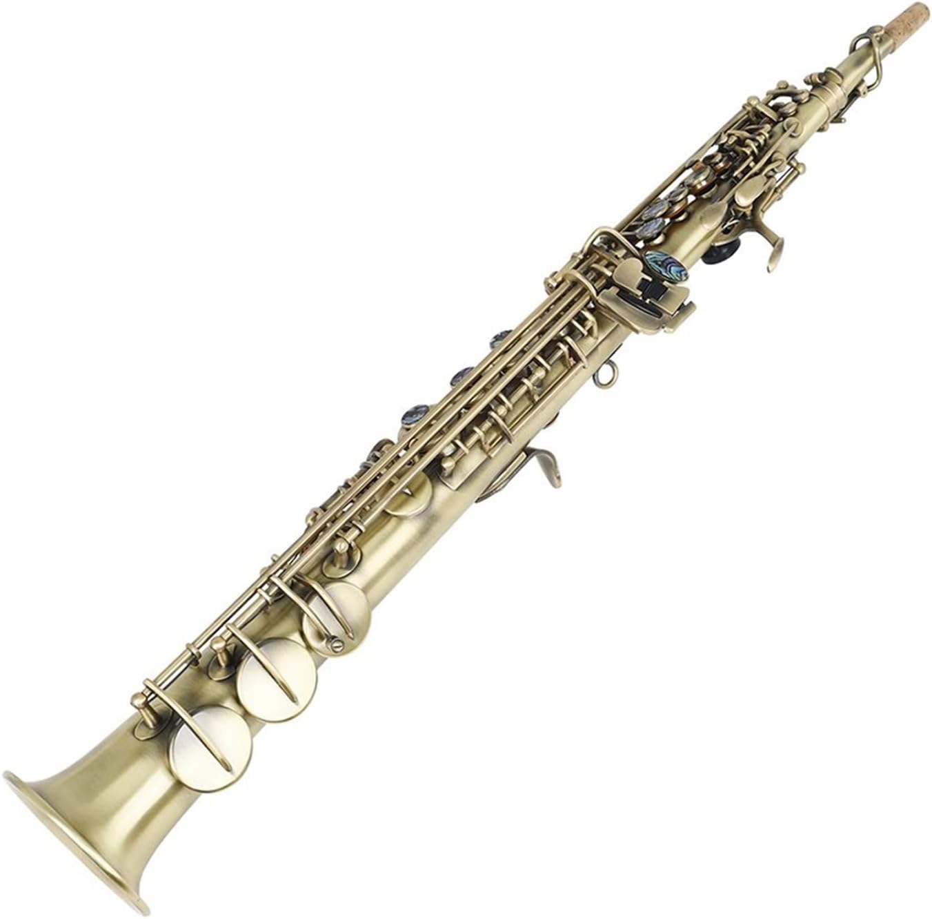 Saxophone Bronze Straight Sax Bb B Flat Saxofon Woodwind Musical Instrument with Case Gloves Brush Accessories Student Saxophone
