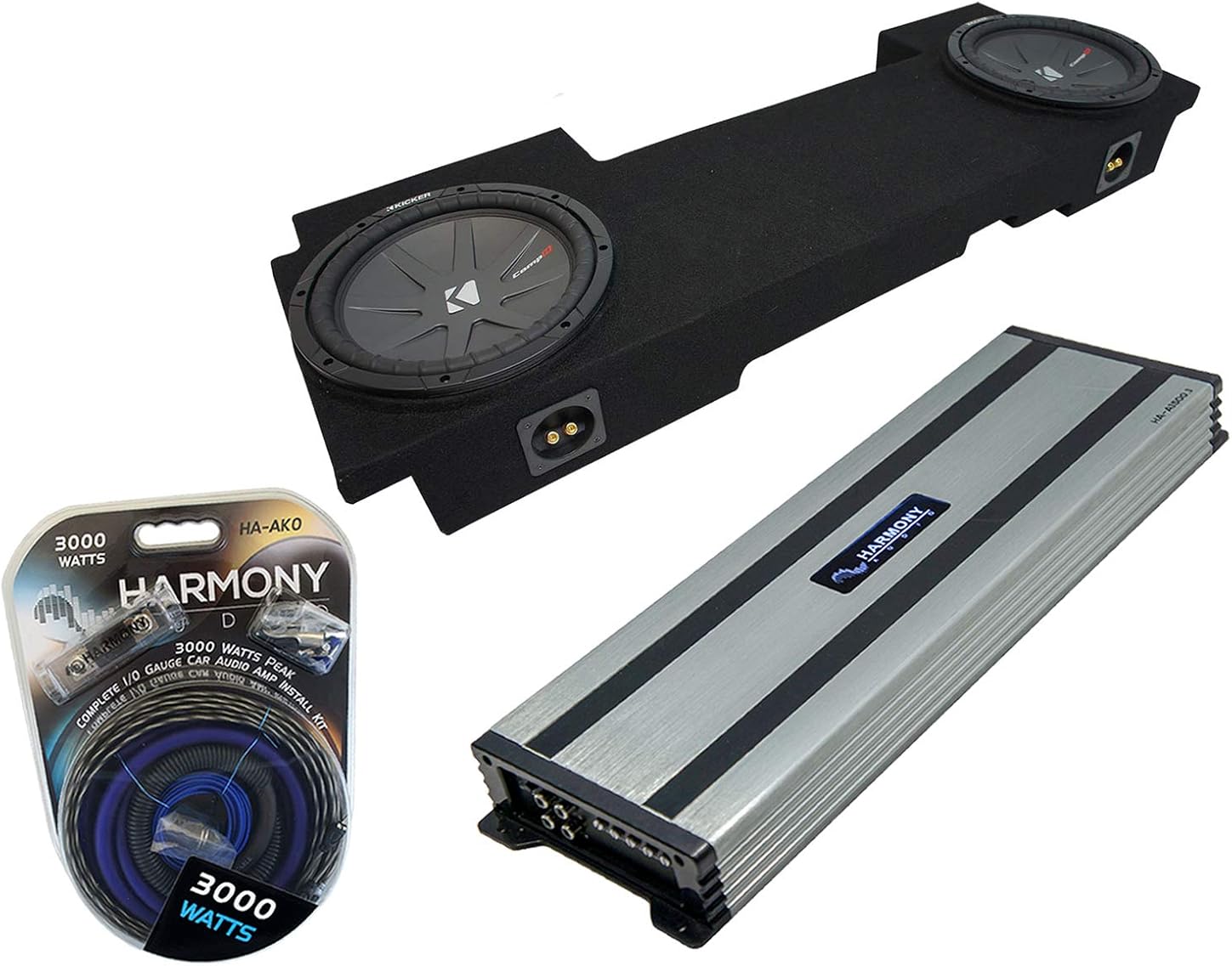 Harmony Audio HA-A1500.1 Compatible with Chevy Avalanche 2002-2013 Underseat Car Stereo Class D Mono 3000W Sub Amp, 43CWR102 10