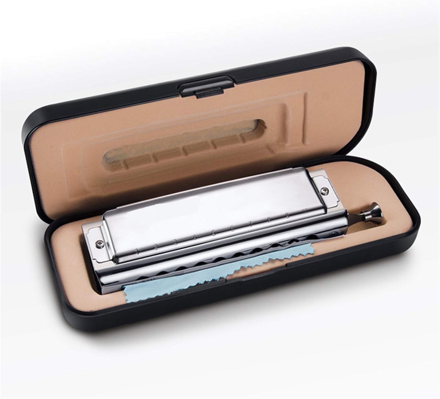 Harmonica 10 Hole 40 Tone Harmonica Chromatic Harmonica Key of C with Case for Professional Player Adult Beginner Students