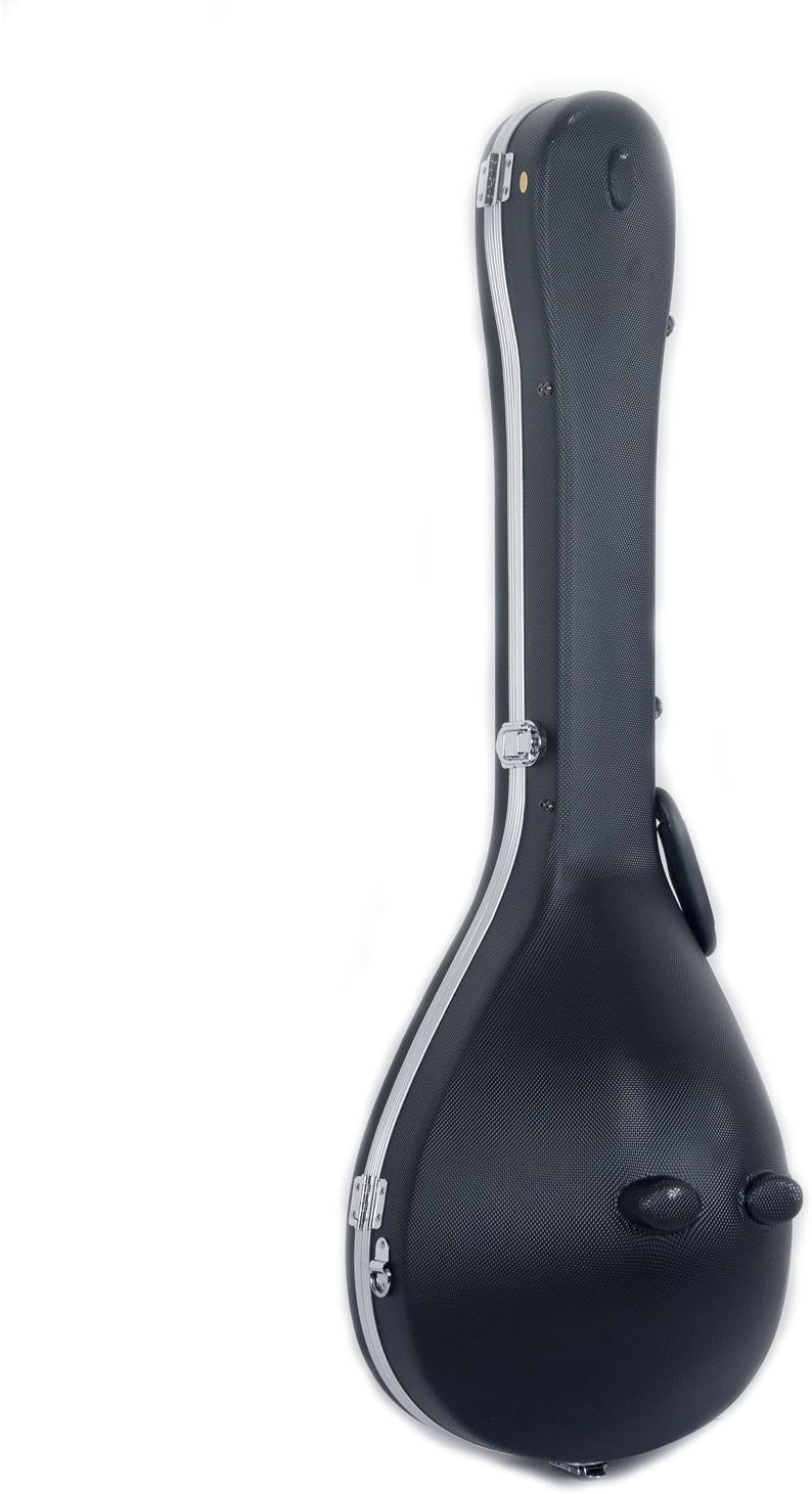 Crossrock CRA860BOBK ABS Molded Greek Bouzouki Hard Shell Case- Backpack Style in Black