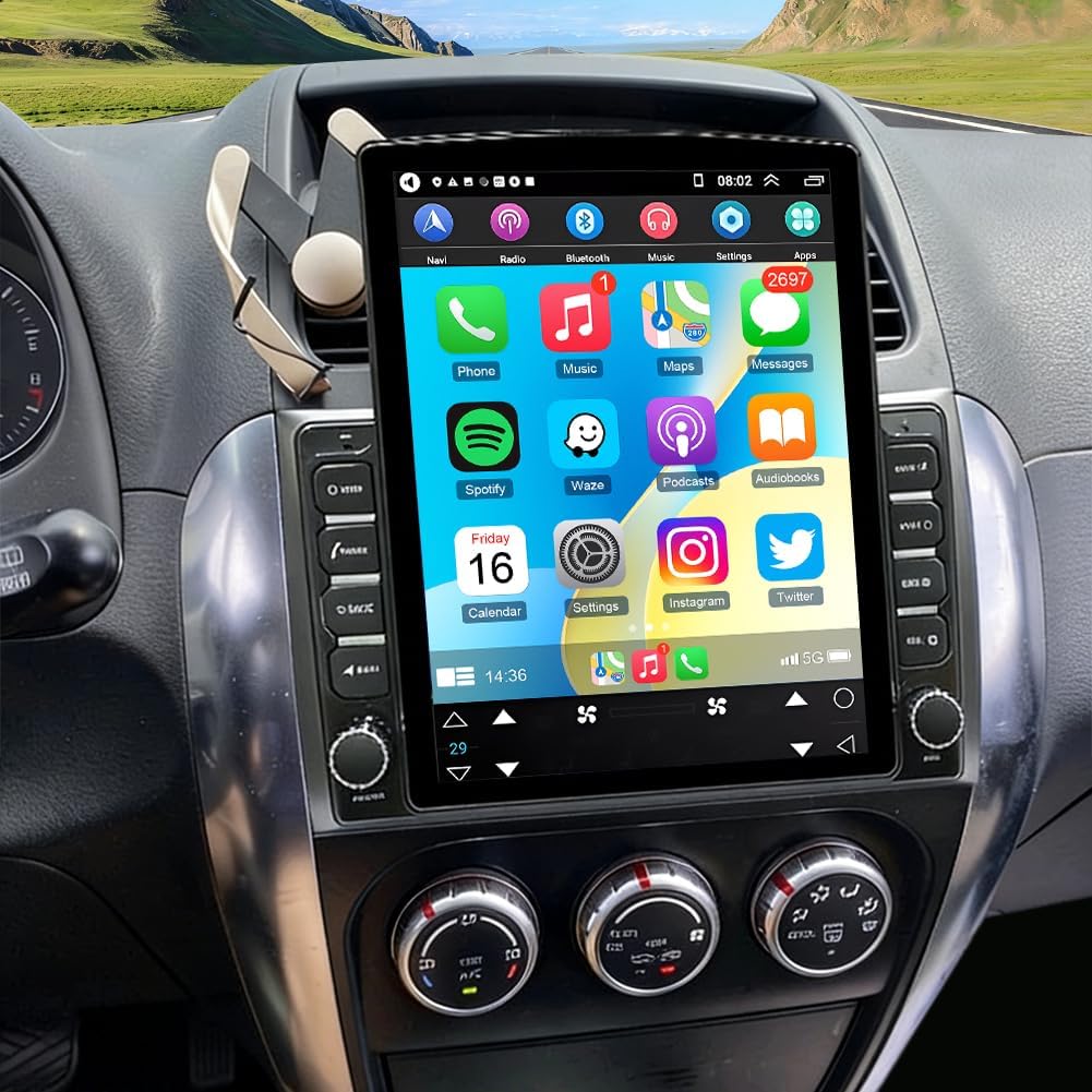 Car Stereo for Suzuki SX4 2006-2013,9.7 Inch Android 13 Double Din Car Radio with Carplay & Android Auto, in-Dash Navigation Radio with BT Mirror Link WiFi FM Radio & Backup Camera-4+64G