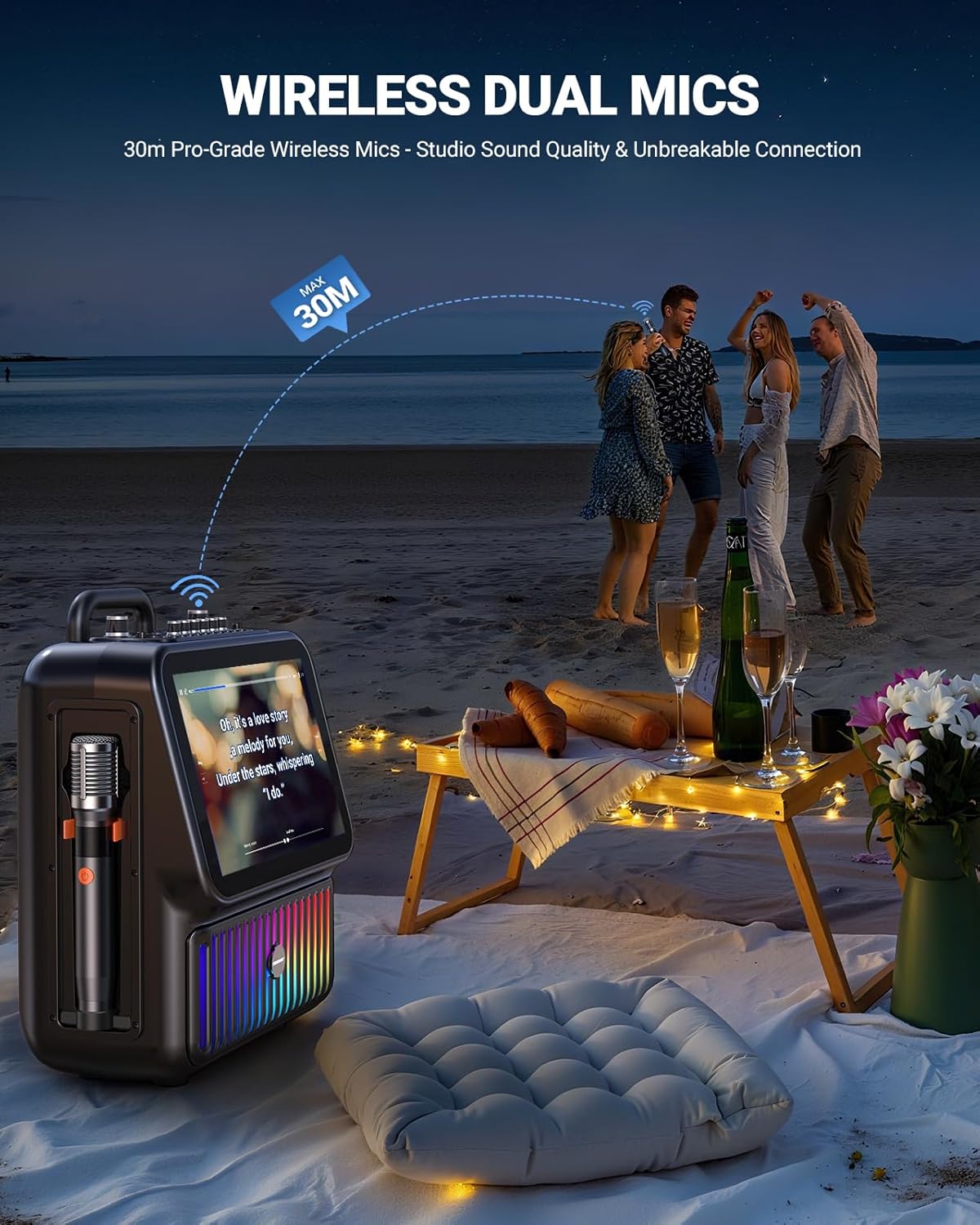 SEALIGHT Karaoke Machine for Adults-with Screen 13.3