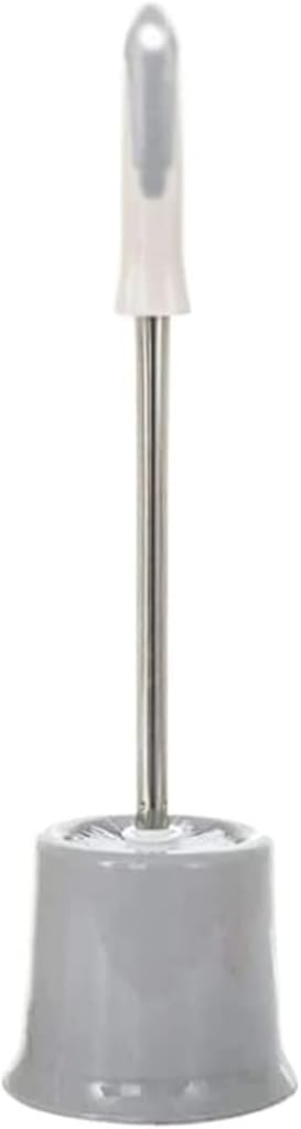 Toilet Brush Toilet Brush Toilet Brushes for Bathroom with Holder Stainless Steel Long Handle Toilet Brush Soft Bristled Bathroom Toilet Brush and Holder (Color : Gris) (Gris)