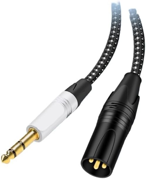 6.5mm Audio to XLR Male Audio Cable 1/4 inch TRS to 3-pin XLR Balanced Microphone Mixer Mic Guitar Audio Cable(5m)