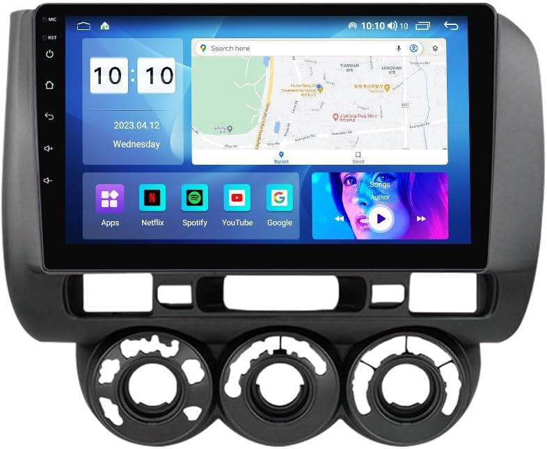 Android Car Stereo for Honda Jazz City 2002-2007 RHD,9 inch IPS Touchscreen with Upgrade Wireless CarPlay & Android Auto,WiFi/GPS,Support SWC and Subwoofer,8-Core 8G+256G