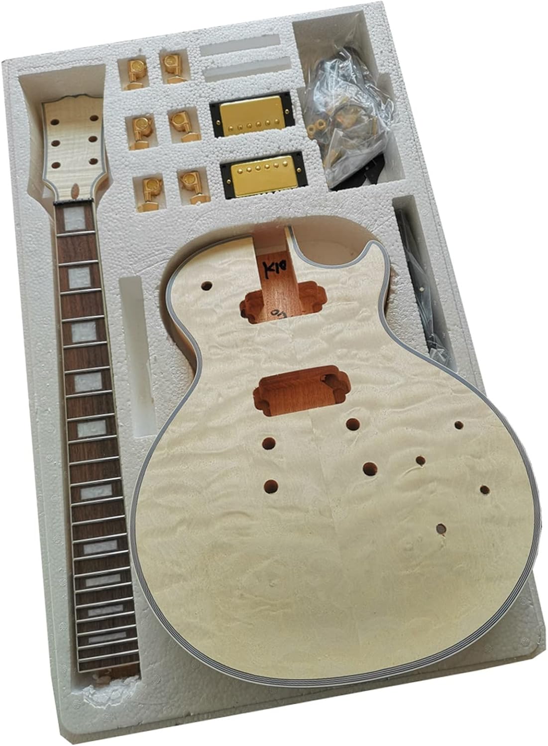 DIY Electric Guitar Kit DIY Electric Guitar Kit Mahogany Okoume Body Rosewood Fingerboard Electric Guitar Assembly Kit