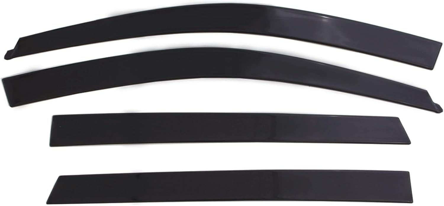 Auto Ventshade [AVS] Low Profile Rain Guards For 2009 - 2024 Dodge Ram 1500 (19-24 Classic Body Only), QUAD CAB ONLY (In-Channel Mount only) | Window Vent Visors, 4 pcs. - Dark Smoke | 994003