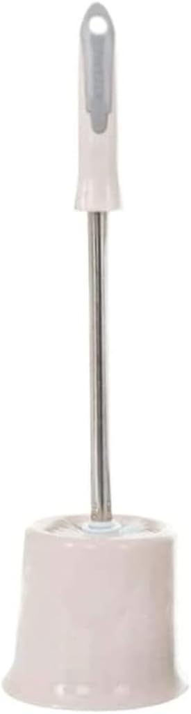 Toilet Brush Toilet Brush Toilet Brushes for Bathroom with Holder Stainless Steel Long Handle Toilet Brush Soft Bristled Bathroom Toilet Brush and Holder (Color : Gris) (Apricot)