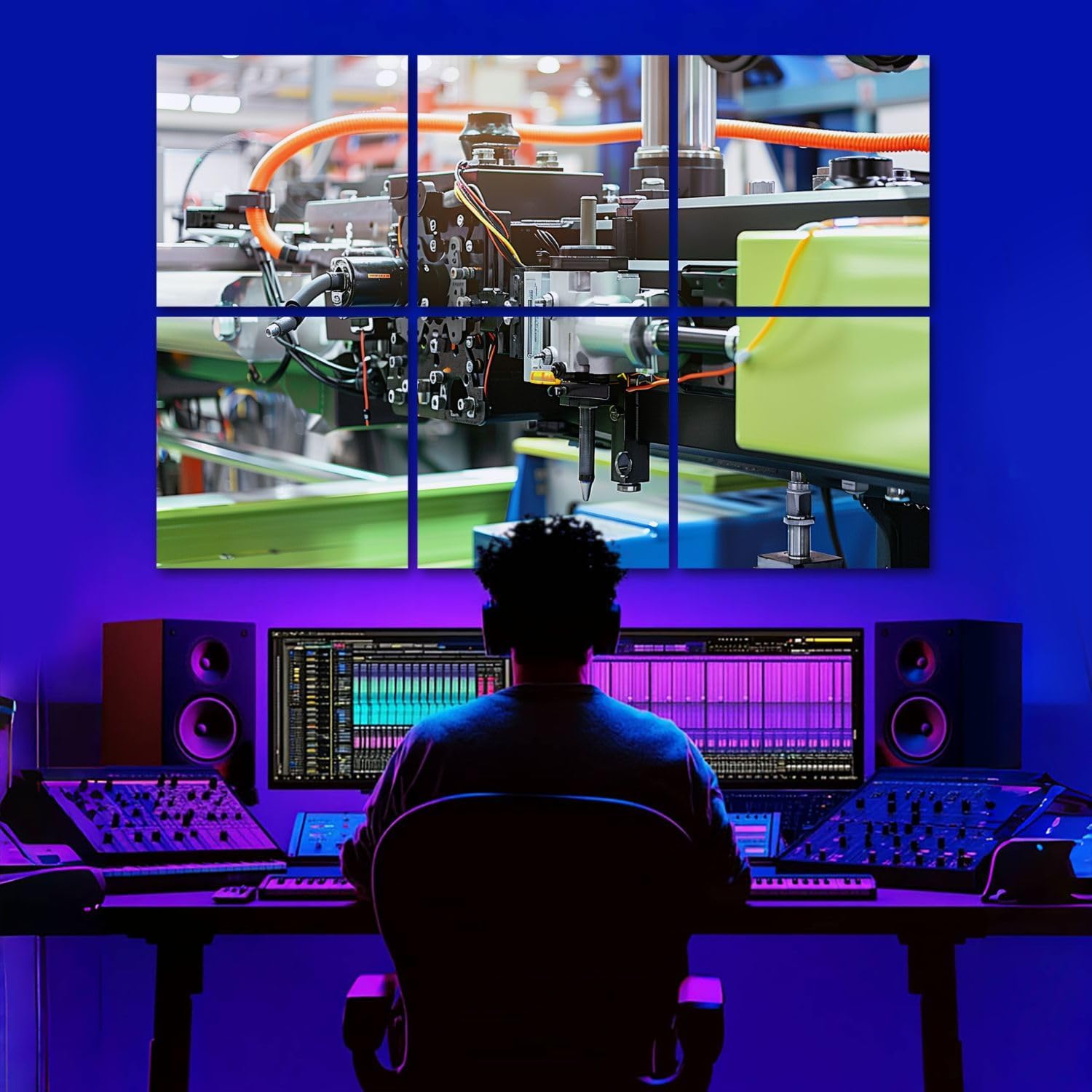 6 Pack Art Acoustic Panels Photo industrial plastic injection molding machine Sound Absorbing Panel 48