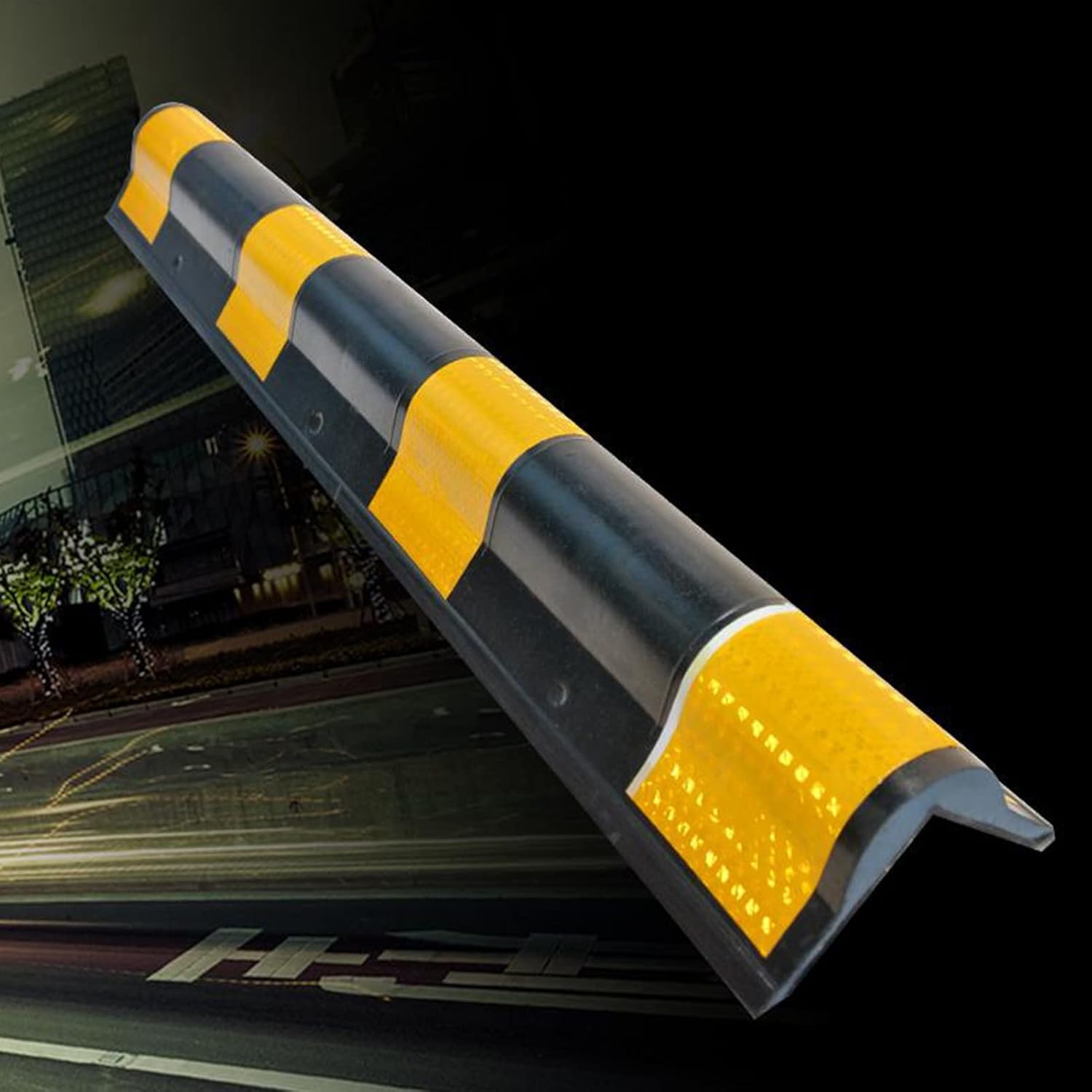 ERRULAN Garage Wall Guards for Car Front Bumper, 10cm Extra Wide Rubber Edge Protector Panel, 80cm Long Corner Guards with Reflective Stripe