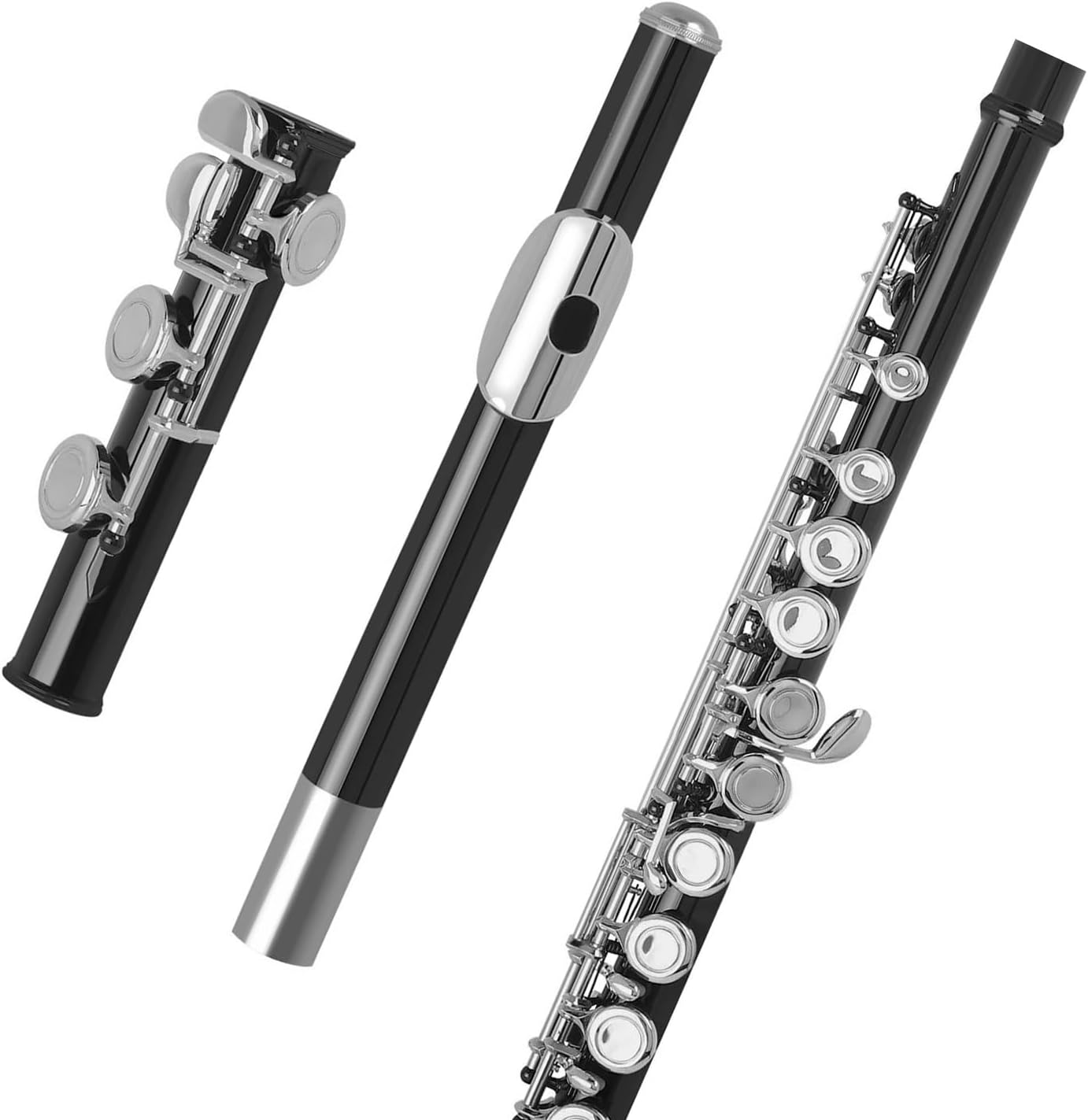 VBDEFRT Flute Nickel-plated Cupronickel 16 Hole C Key Woodwind Padded Case