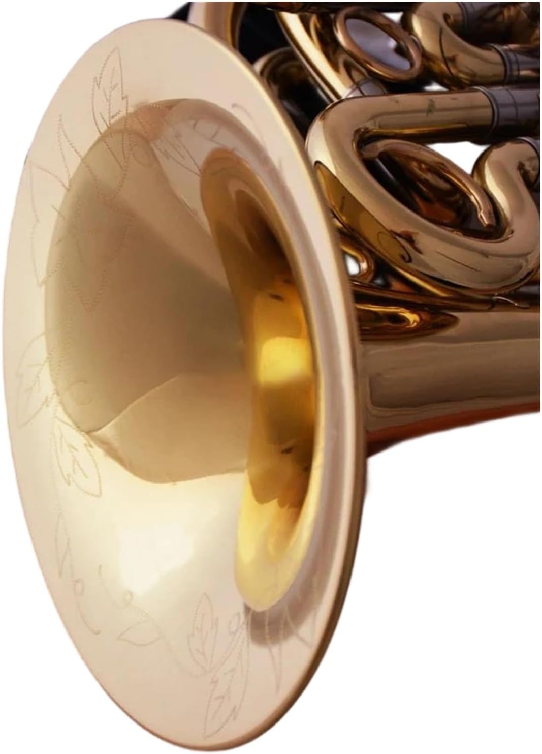 4 Key French Horn Gold Bb Mini French Horn Cupronickel Tuning Tube Cornet Engraving