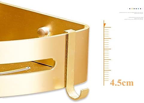 Corner Shower Caddy Bathroom Corner Gold Shelf, Shower Caddy with Two Hooks, Self Adhesive Wall Mount with Screws Storage Shelves Triangle Baskets Shower Organizer (Color : 3 Tier)