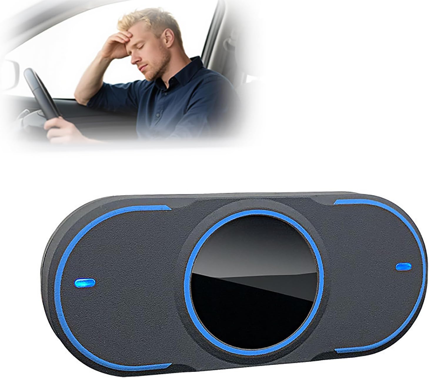 Driver Fatigue Alarm Device, Anti-Sleep Alarm Monitor, Dual-Core High-Performance Chip, Safe Driving Alert Captures Face Information Real-time and Reminding Continuously Function