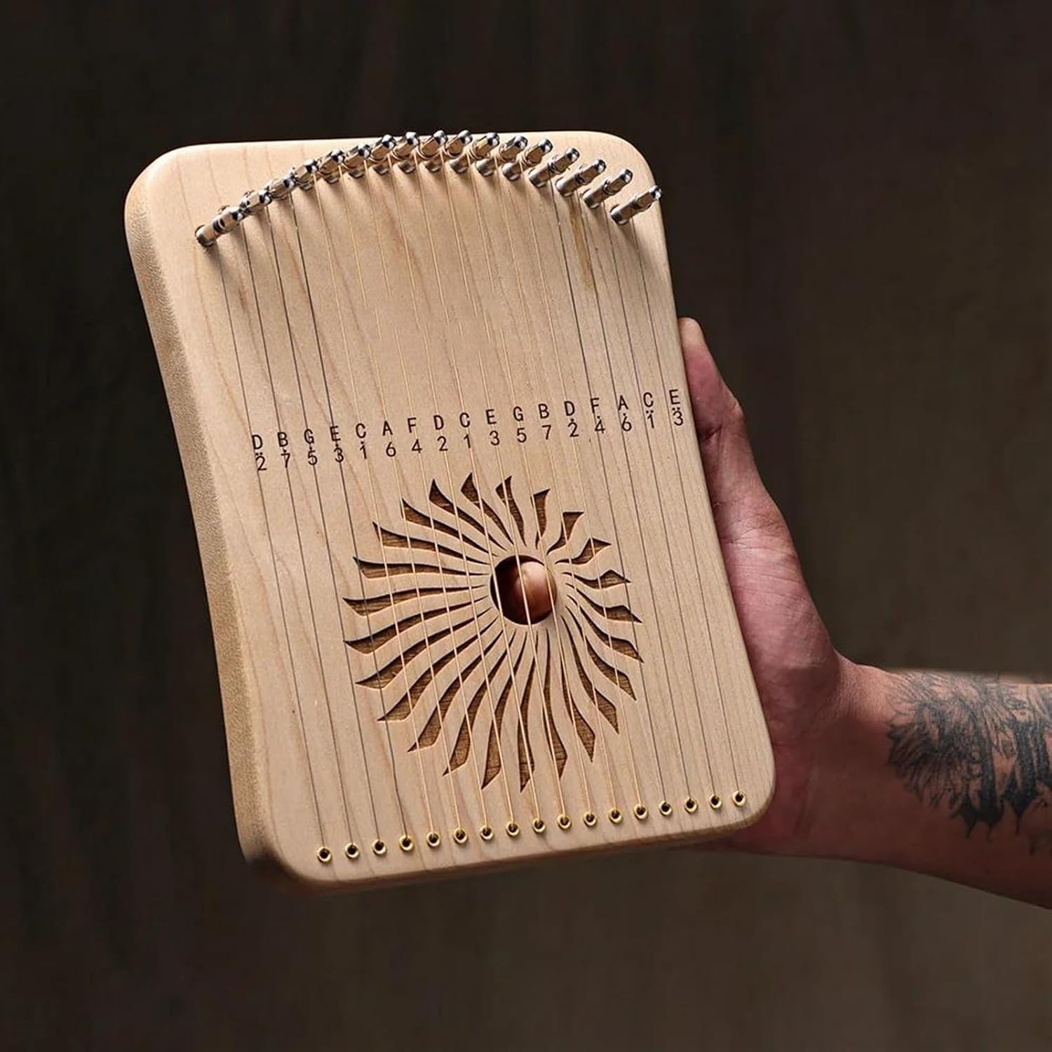 Lyre Harp Set 17/31 Strings Harp Lyre Professional Fingerplay 31/17 Strings Harp Lyre Piano Beginner Portable Instrument(31 sandalwood)