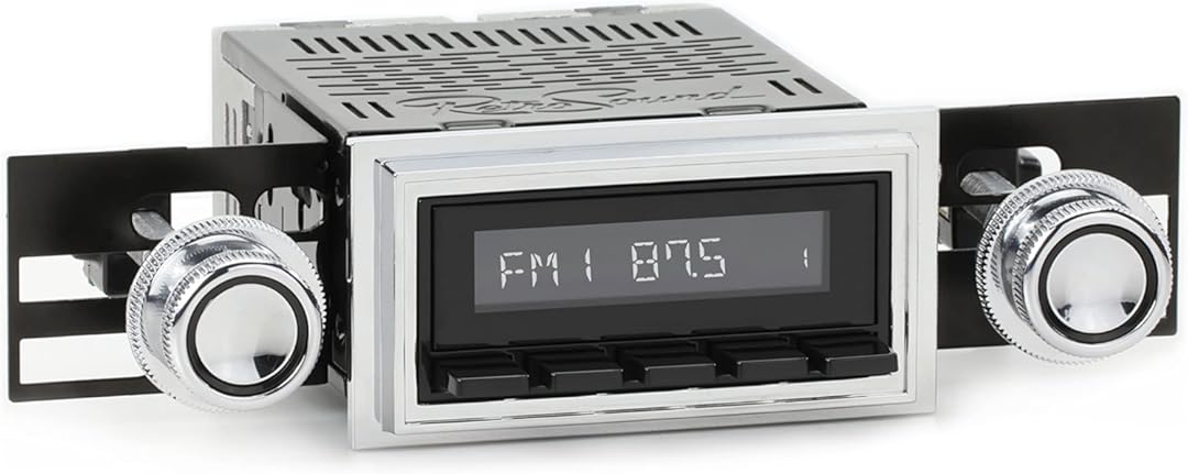 RetroRadio Compatible with 1968 Ford Mustang with Padded Console Features Include Bluetooth, AUX, AM/FM LAB-M1-126-08-77F2