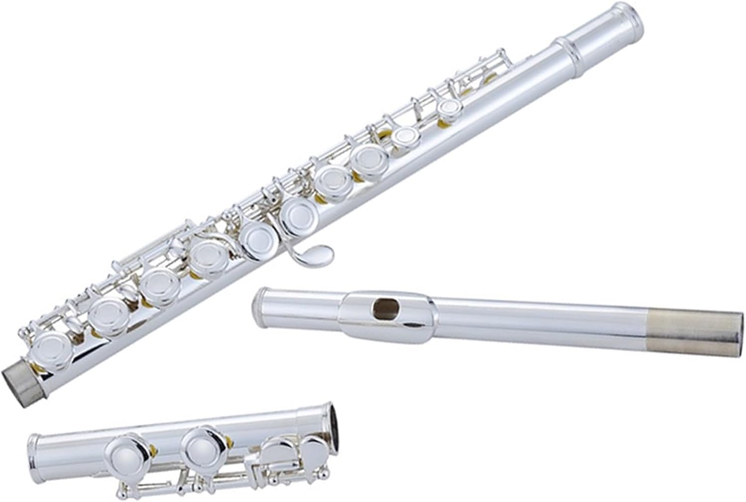 Flute Flute Wind Instrument Button E Key Split C Tone Silver-Plated 16 Closed-Hole Beginners Flutes Musical Instruments