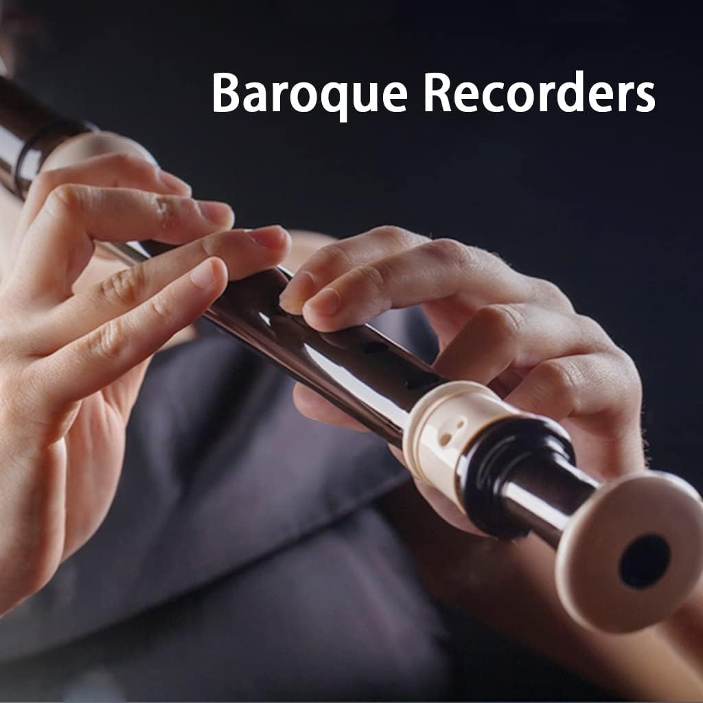 Recorders 8 Hole Soprano Recorder for Beginners, Professional Playing Baroque Recorder, C Key Long Wind Instruments, with Storage Bag + Cleaning Stick (Color : Reddish Brown, Size : Baroque)