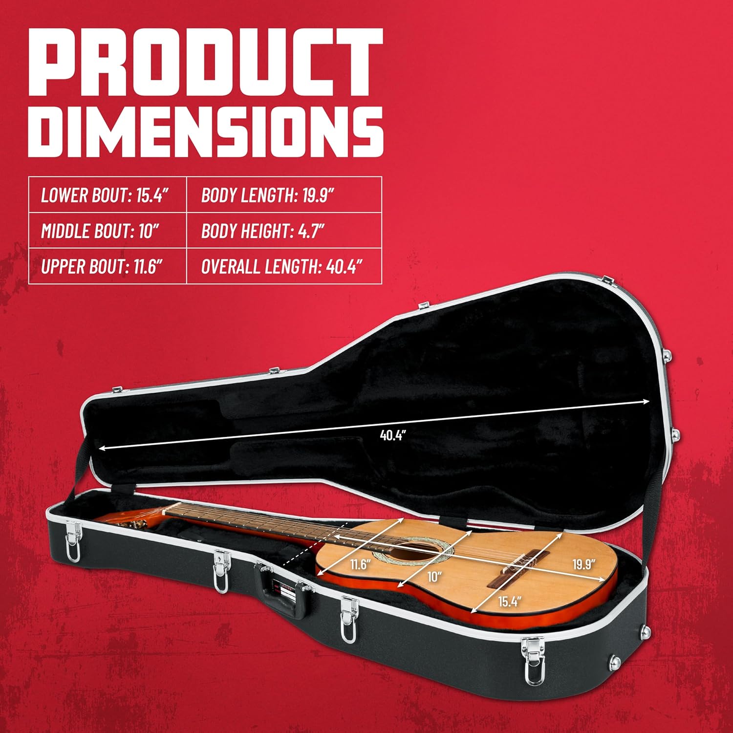 Gator Cases Deluxe ABS Molded Case for Classical Style Acoustic Guitars, (GC-CLASSIC)