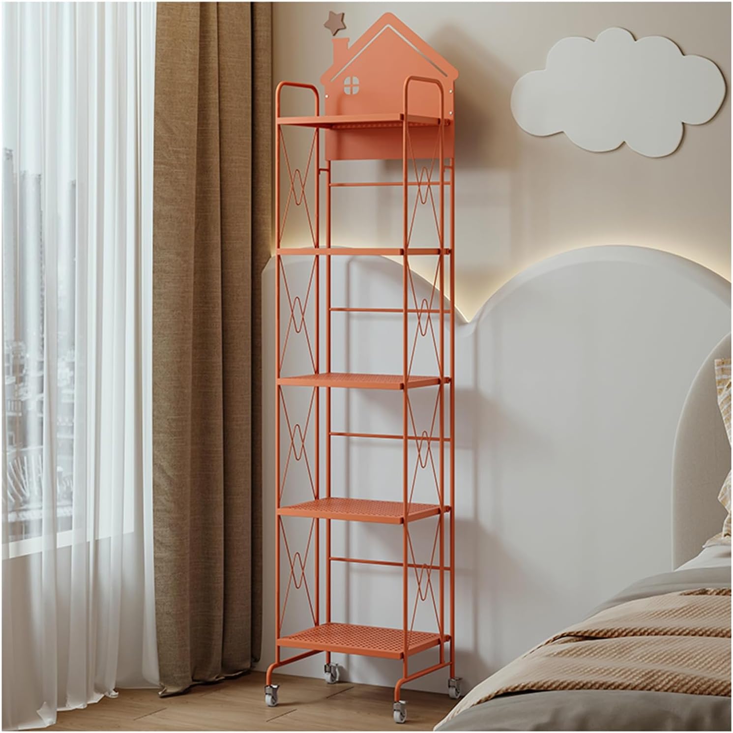 3/4/5 Layer Corner Bookcase,Storage Display Rack, Multi-Layer Storage Rack,Easy to Use for Small Space,Living Room, Office(Color 2,3tier) (Color 1 5tier)