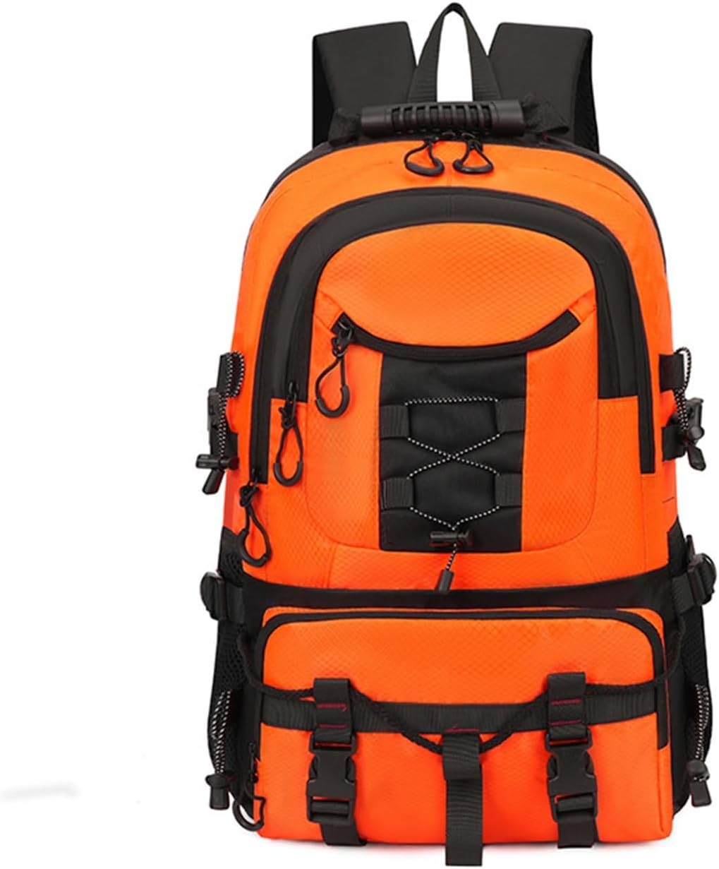 Men's Backpack Travel Large Capacity Business Lightweight Outdoor Bag Hiking(Orange)
