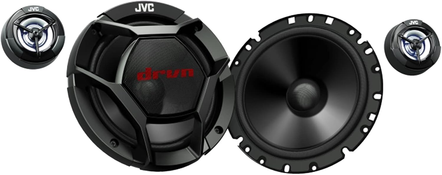 JVC CS-DR1700C DRVN 360 Watt Series Component Car Stereo Speaker Kit -2-Way Separates, Carbon Mica Cone and Hybrid Surround, 2-6.75