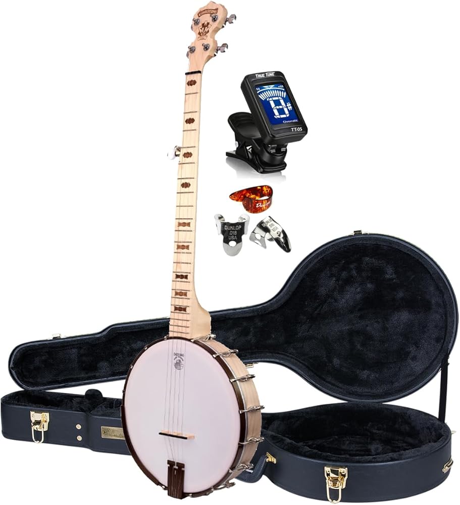 Deering Goodtime 5-String Openback Banjo 1920's Art Deco Inlay Bronze Powder Coat Hardware with Instrument Alley Hard Case Combo - Made in the USA