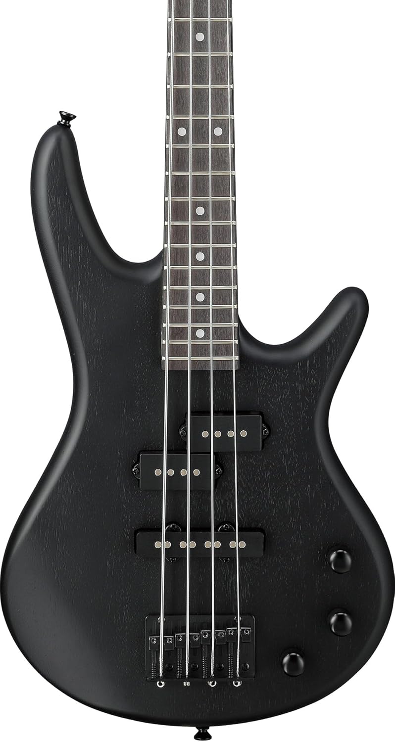 Ibanez GSRM20B SR Gio miKro Short-Scale Bass Guitar - Weathered Black Bundle with Gig Bag, Tuner, Strap, Instrument Cable, Austin Bazaar Instructional DVD, and Polishing Cloth
