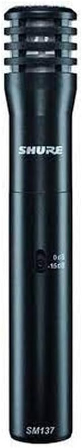 Shure SM137 Cardioid Condenser Microphone, Ultra-thin Diaphragm, Class-A Preamplifier, 15dB Pad, Low Self-Noise, XLR Connectivity, 20-Inch Microphone Cable, Mic Clip, Zippered Pouch