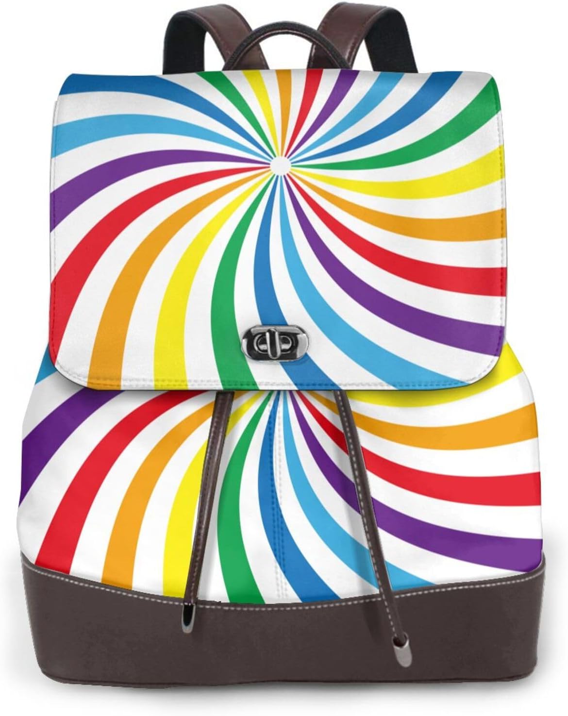 Rainbow Twist for Womens Backpack Purse Microfiber PU Anti-theft Large Fashion Designer Travel Bag Ladies Shoulder Bags