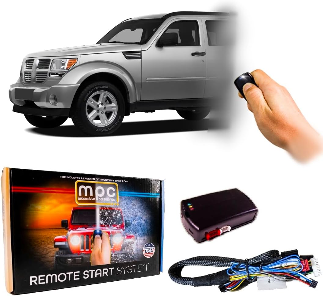 MPC Factory Remote Activated Remote Start Kit Compatible with 2007-2011 Dodge Nitro - Plug-n-Play - Key-to-Start - Firmware Preloaded