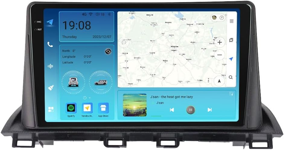 Android Car Stereo for Mazda 3 2014-2019,9 inch IPS Touchscreen with Upgrade Wireless CarPlay & Android Auto,WiFi/GPS,Support SWC and Subwoofer,8-Core 8G+256G