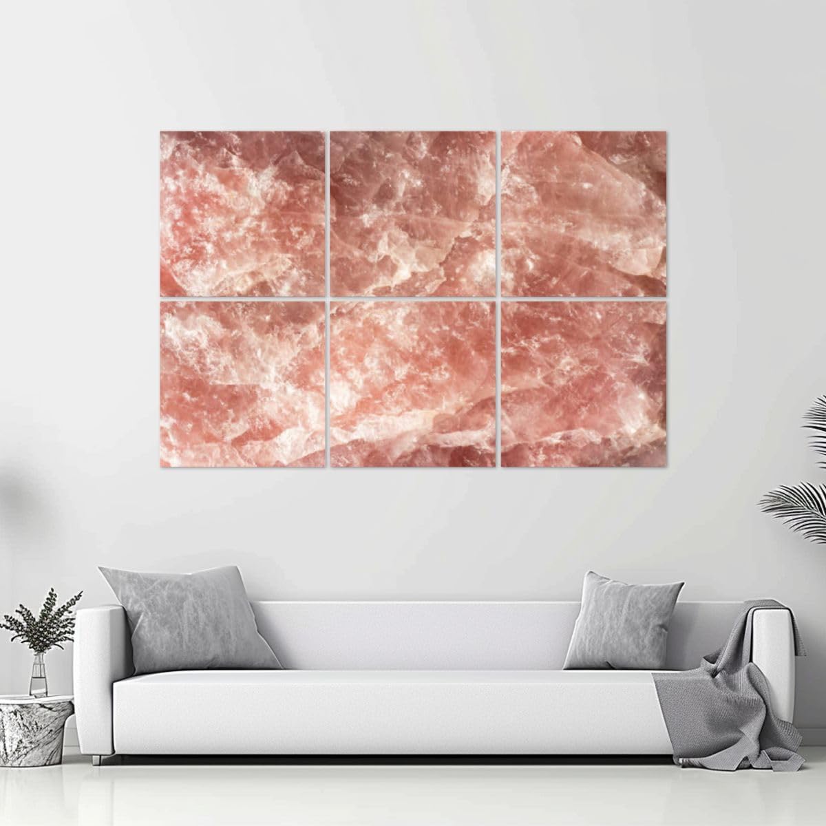 6 Pack Art Acoustic Panels Himalayan pink salt rock from whole solid crystal block Soundproof Wall Panels, 48