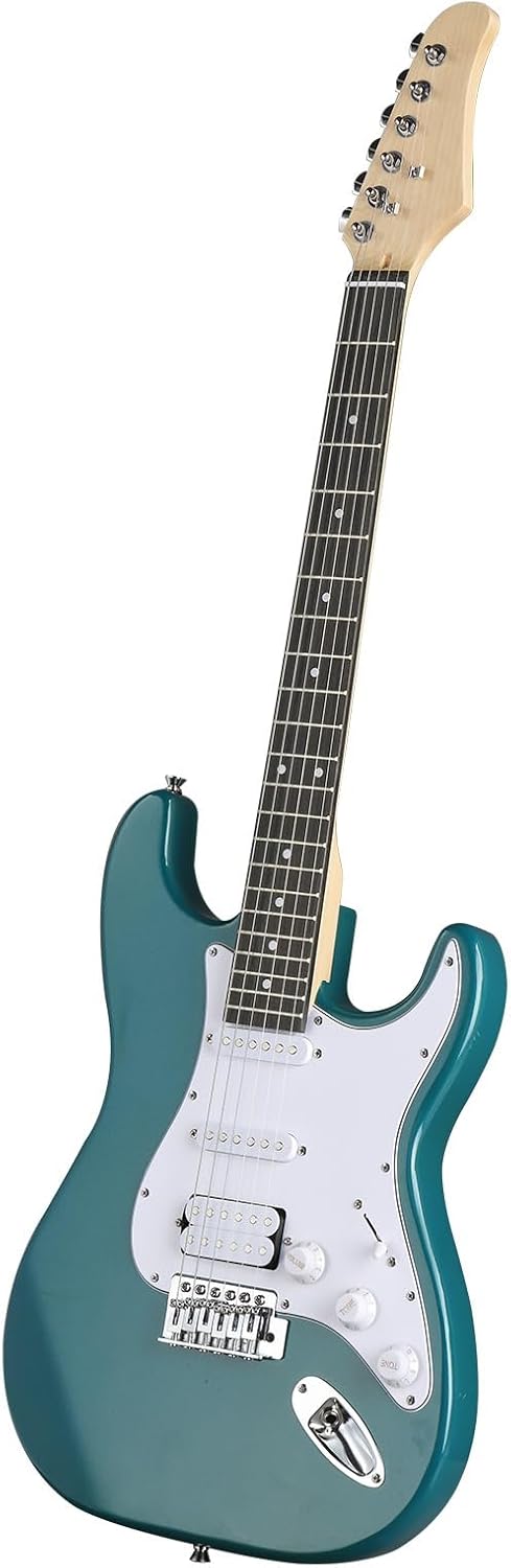 KST Complete Electric Guitar Starter Kit, Lake Blue H-S-S Pickups with 5W Amp, Bag, Strap, Strings - Right Handed for Beginners