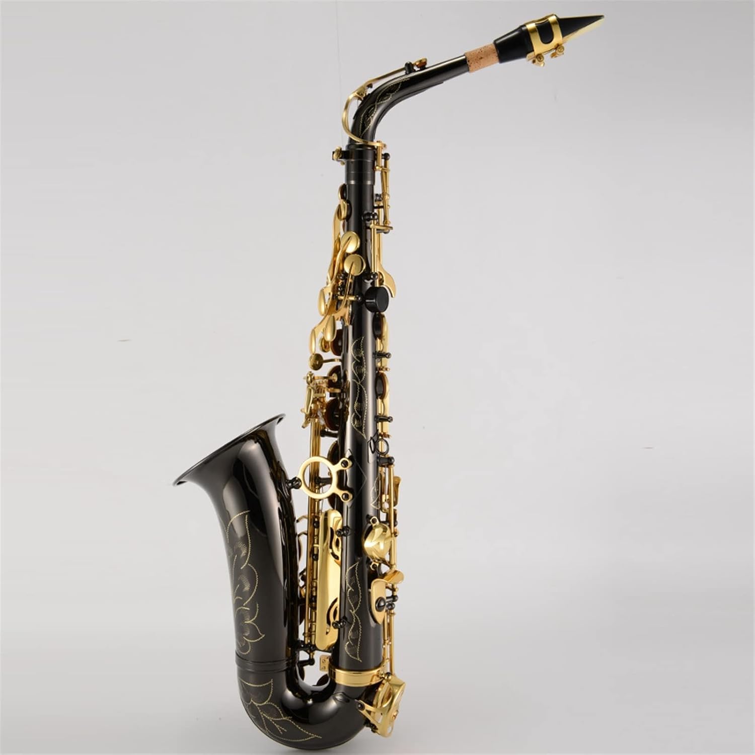 KESHUO E Flat Alto Saxophone Black Nickel Gold Key Saxophone Wind Instrument for Beginners Brass Sax Beginners Kit