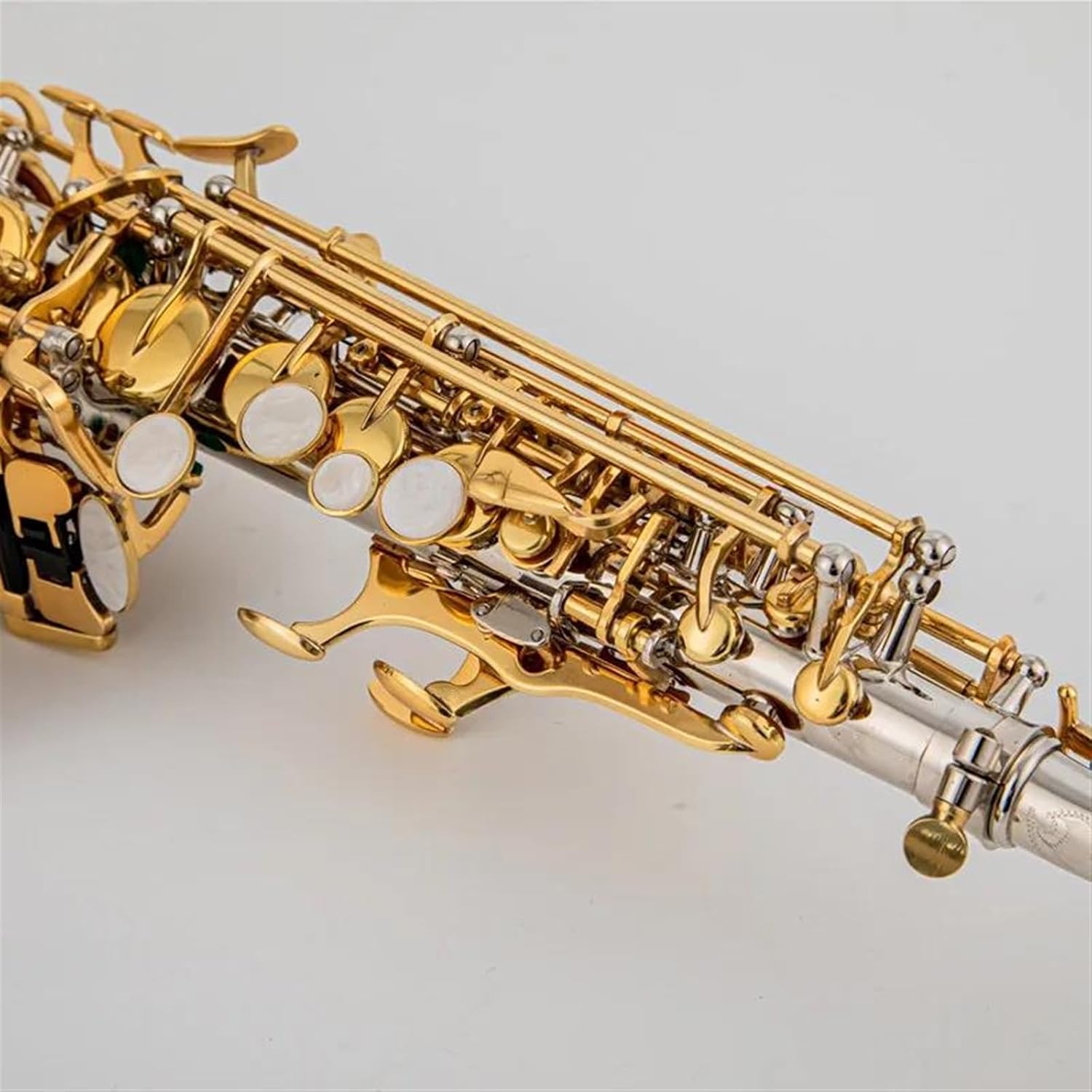 Bb Treble Saxophone Silver Plated A Golden Key Brass Professional Woodwind Instrument B Flat Sax