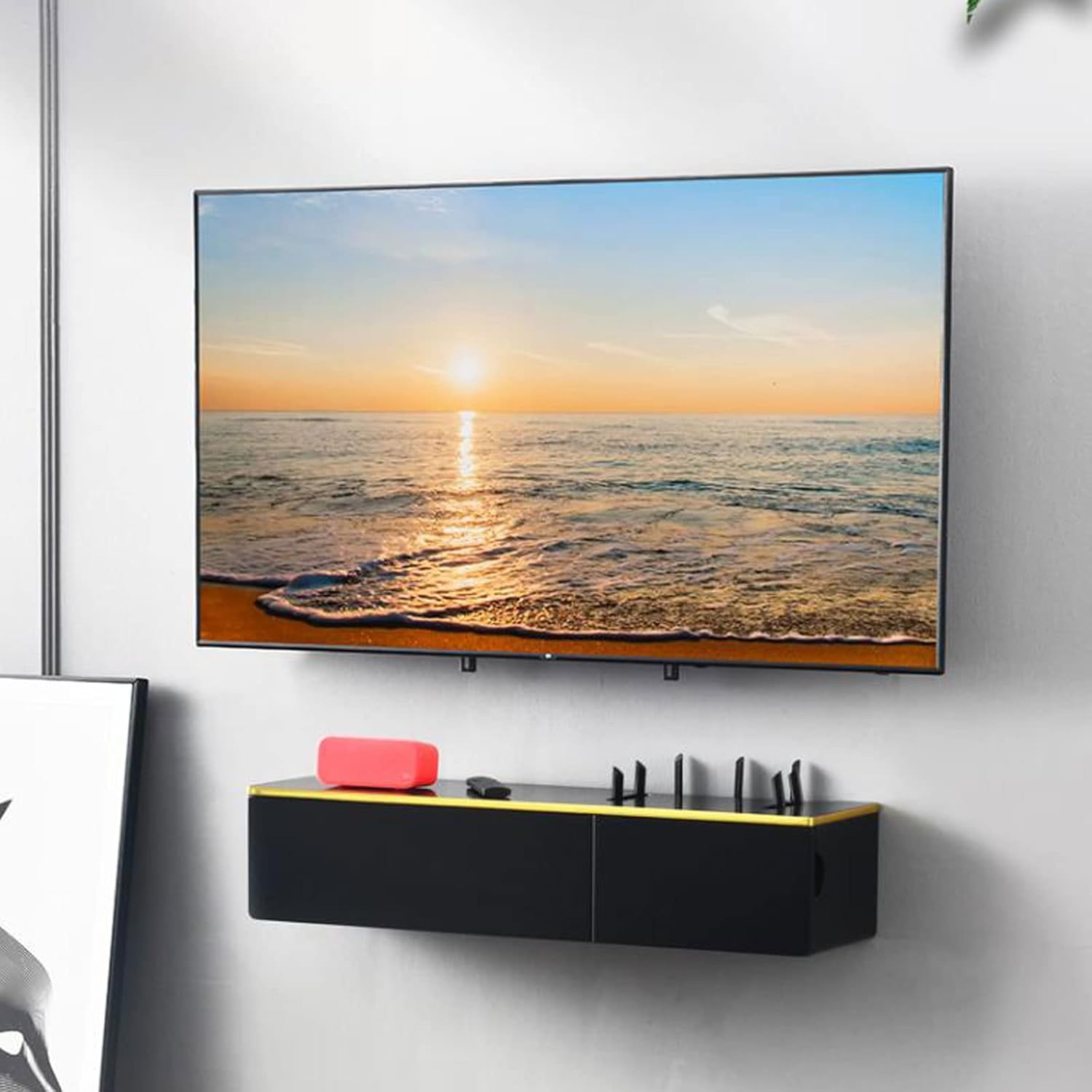 Wall Shelf Floating Shelf Wall mounted TV Shelf TV Stand TV Media Console Set-top box Router Storage Shelf TV Background Wall Decorative Shelf Wall Mount Corner Shelves TV board Display shelves