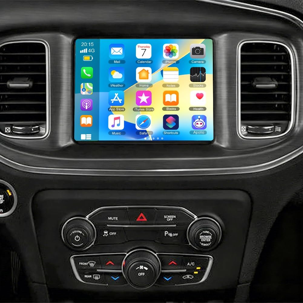 Android 14 Car Stereo for Dodge Challenger 2015-2019,8.4 Inch Double Din Car Radio with Carplay & Android Auto, in-Dash Navigation Radio with BT Mirror Link WiFi FM Radio & Backup Camera-2+32G