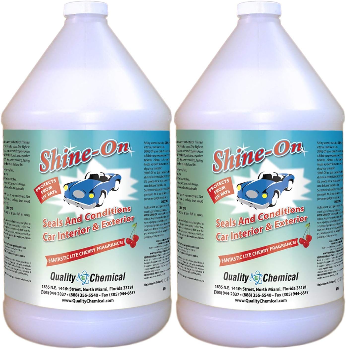 Quality Chemical Shine On- Protectant and Conditioner with Pure-Si for Automobile Vinyl, Rubber & Plastic - Protectant and Conditioner - 128 oz (Pack of 2)